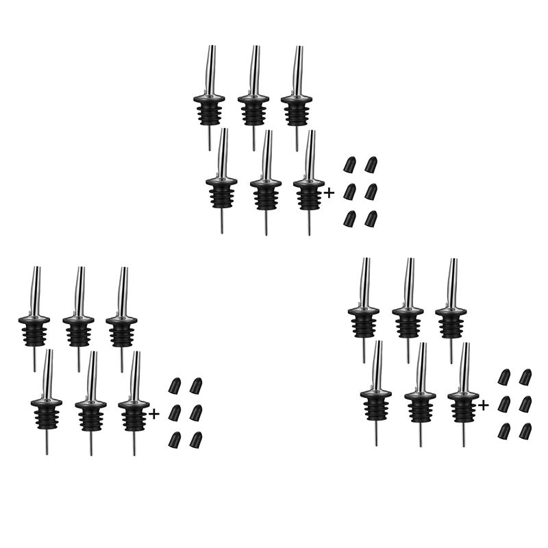 Speed Pourer Cap - A25F-18Pc Stainless Steel Pourers,Speed Pourer, Liquor