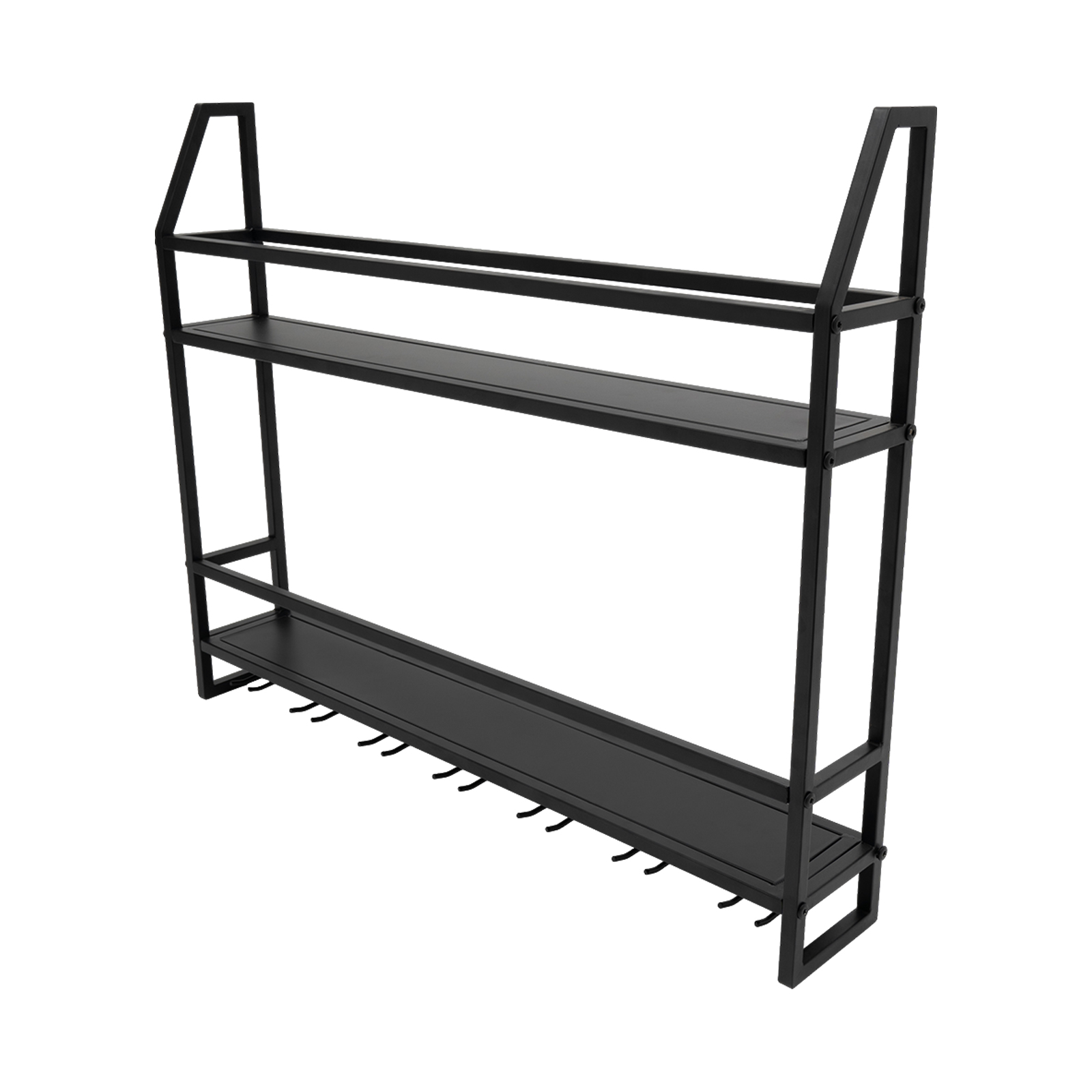 Home Bar Setup - Double-layer Wine Rack Wall-Mounted Glass Holder
