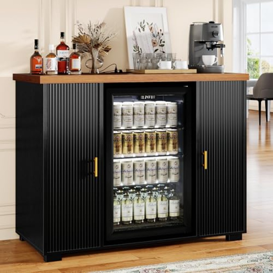 47 Fluted Coffee Bar Cabinet w - Home Bar And Fridge ulasan dan harga