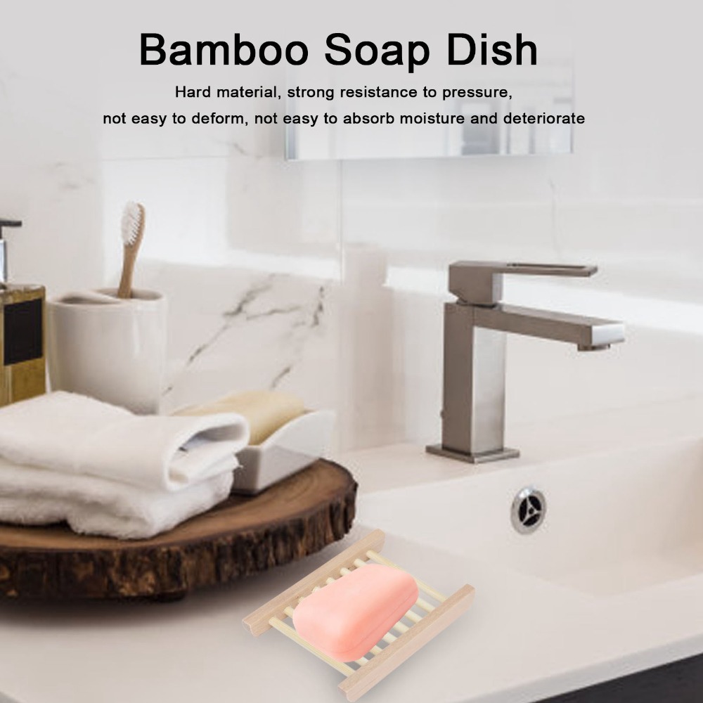 5 PCS Natural Wood Soap Dish S - Home Bar Supplies ulasan dan harga