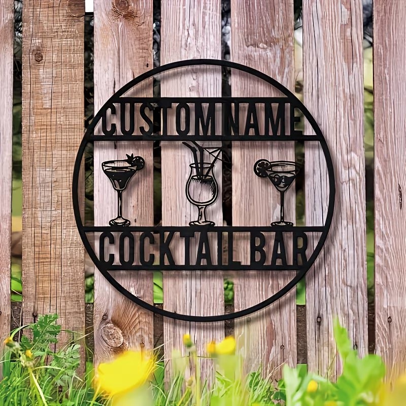 Custom Name Cocktail Bar Sign, - Home Bar Cafe ulasan dan harga