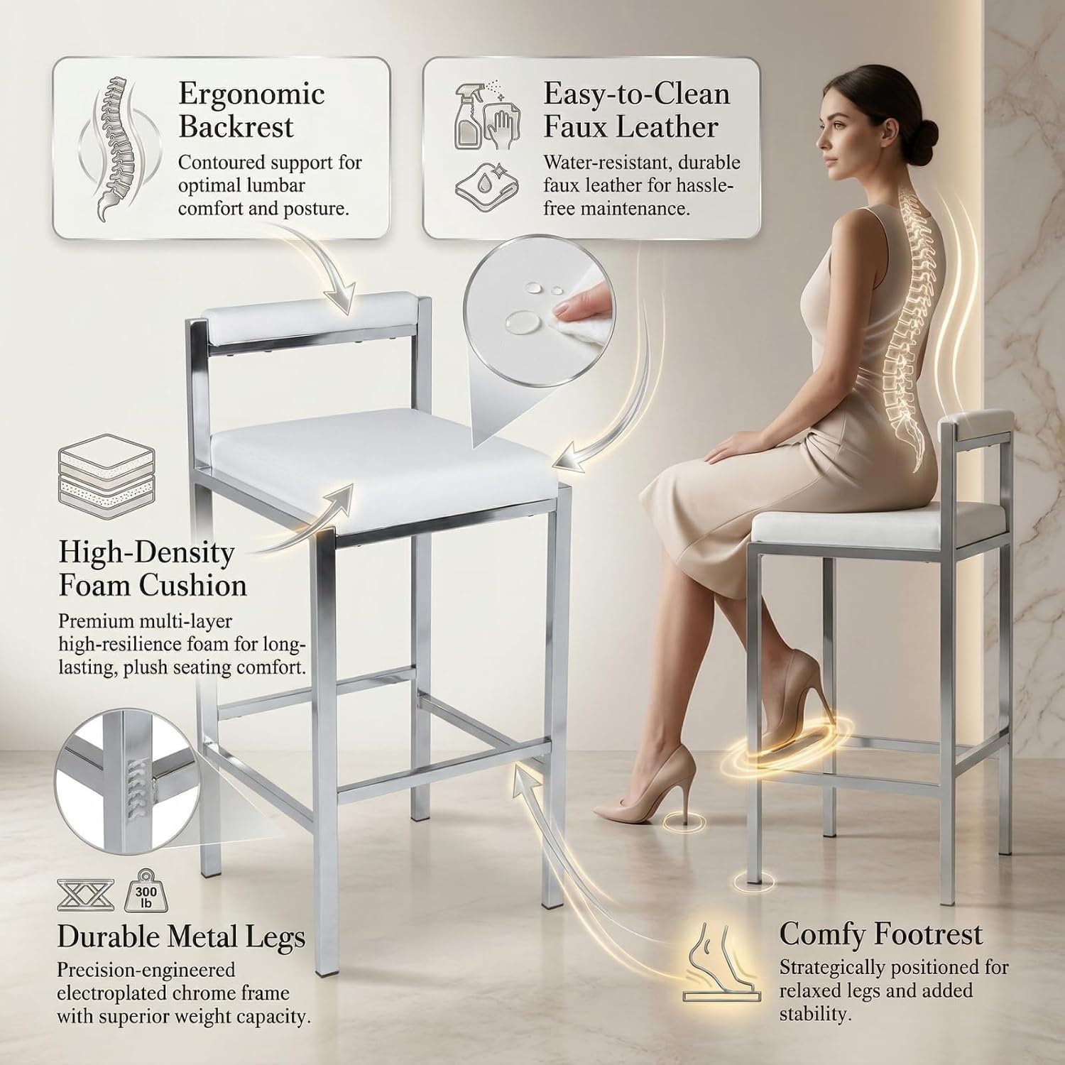 Bar Stools Set of 2, 30 Inch M - Home Bar And Counter ulasan dan harga