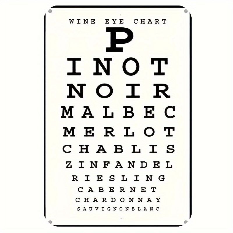 Vintage Wine Eye Chart Metal S - Home Bar Cafe ulasan dan harga