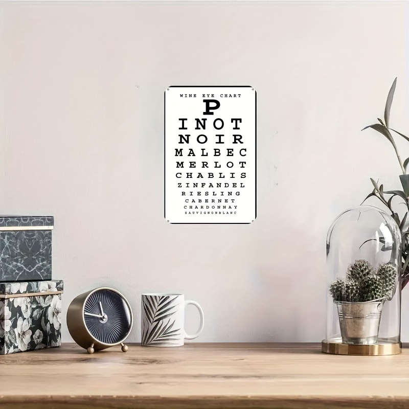 Vintage Wine Eye Chart Metal S - Home Bar Cafe ulasan dan harga
